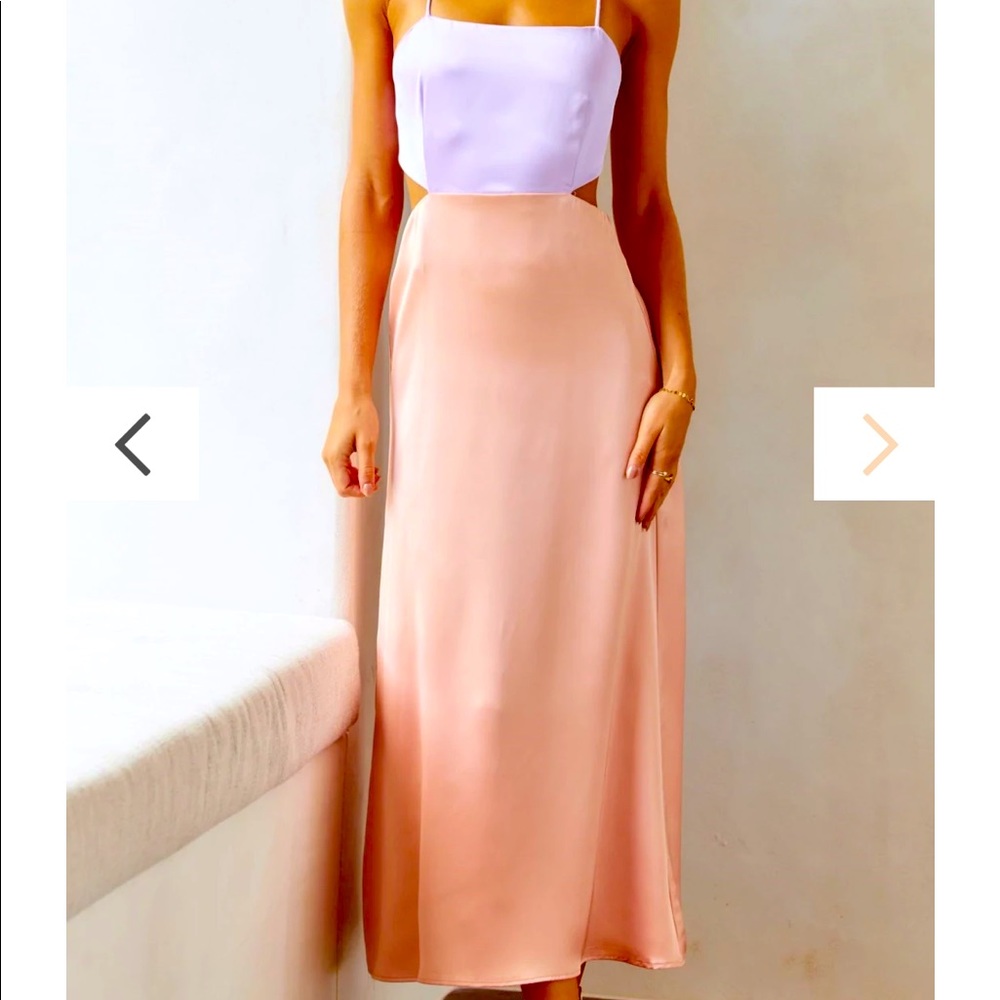 Size 10 Billy J Lacie dress in blush and lilac. New with tags.